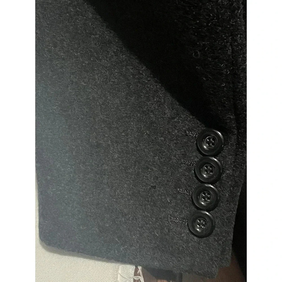 Fortini Mens Charcoal Overcoat Long Wool Blend Winter Coat Business Formal - Picture 8 of 12